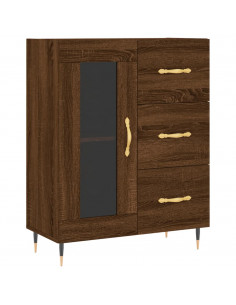 Credenza Rovere Marrone 69,5x34x180 cm in Legno Multistrato 2