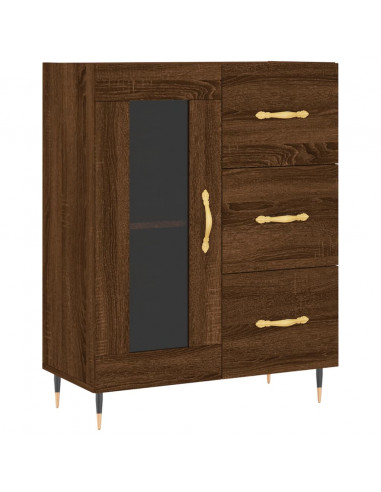 Credenza Rovere Marrone 69,5x34x180 cm in Legno Multistrato