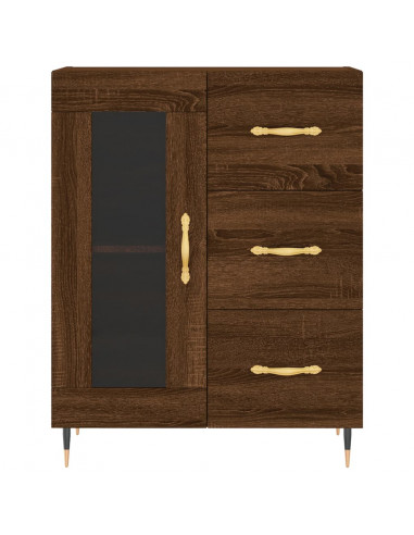 Credenza Rovere Marrone 69,5x34x180 cm in Legno Multistrato