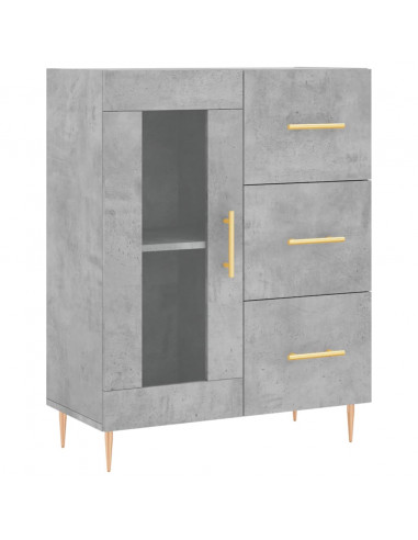 Credenza Grigio Cemento 69,5x34x180 cm in Legno Multistrato