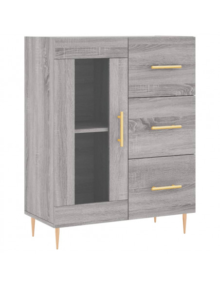 Credenza Grigio Sonoma 69,5x34x180 cm in Legno Multistrato