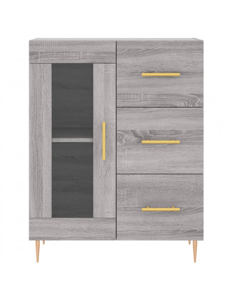 Credenza Grigio Sonoma 69,5x34x180 cm in Legno Multistrato