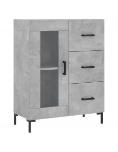 Credenza Grigio Cemento 69,5x34x180 cm in Legno Multistrato 2