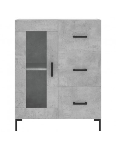 Credenza Grigio Cemento 69,5x34x180 cm in Legno Multistrato