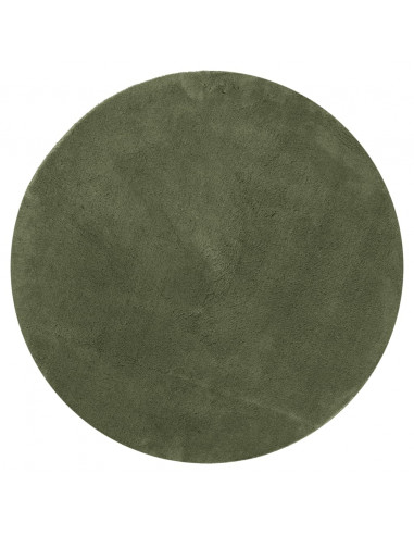 Tappeto Pelo Corto HUARTE Morbido Lavabile Verde Bosco Ø 100 cm