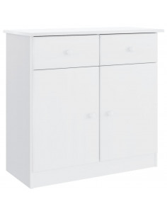 Credenza ALTA Bianca 77x35x73 cm in Legno Massello di Pino 2