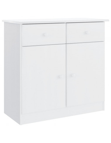 Credenza ALTA Bianca 77x35x73 cm in Legno Massello di Pino