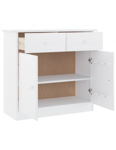 Credenza ALTA Bianca 77x35x73 cm in Legno Massello di Pino