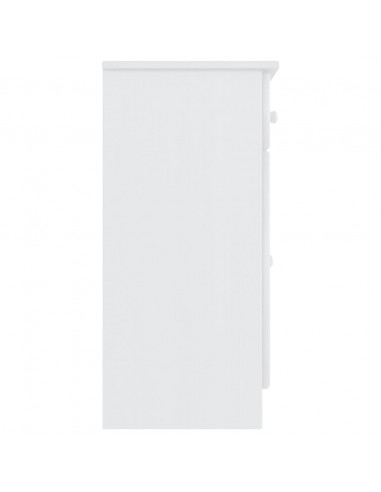 Credenza ALTA Bianca 77x35x73 cm in Legno Massello di Pino