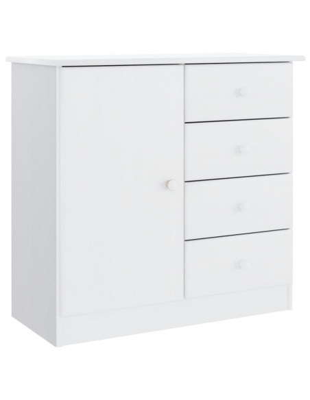 Credenza ALTA Bianca 77x35x73 cm in Legno Massello di Pino