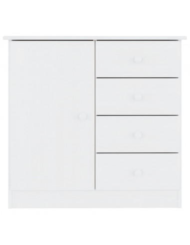 Credenza ALTA Bianca 77x35x73 cm in Legno Massello di Pino