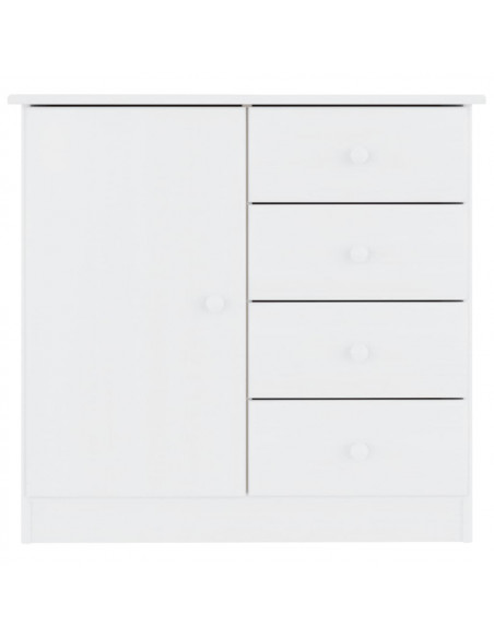 Credenza ALTA Bianca 77x35x73 cm in Legno Massello di Pino