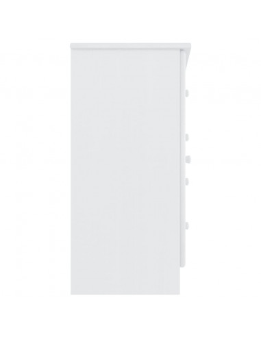 Credenza ALTA Bianca 77x35x73 cm in Legno Massello di Pino