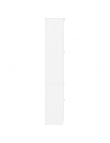 Vetrina ALTA Bianca 77x35x186,5 cm in Legno Massello di Pino