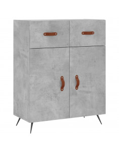Credenza Grigio Cemento 69,5x34x180 cm in Legno Multistrato 2