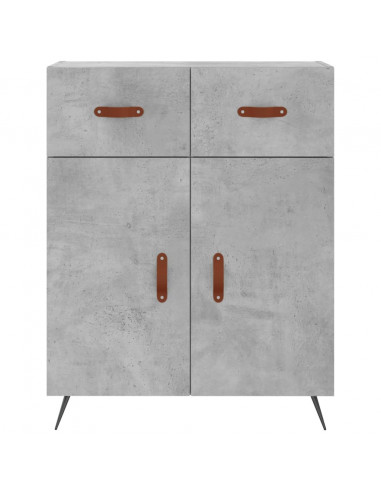 Credenza Grigio Cemento 69,5x34x180 cm in Legno Multistrato
