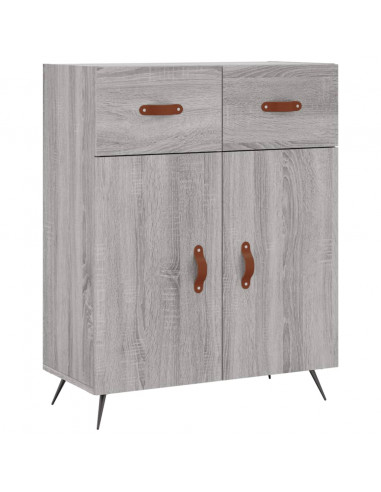 Credenza Grigio Sonoma 69,5x34x180 cm in Legno Multistrato