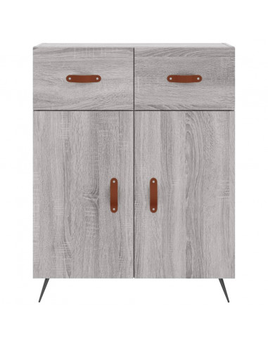 Credenza Grigio Sonoma 69,5x34x180 cm in Legno Multistrato
