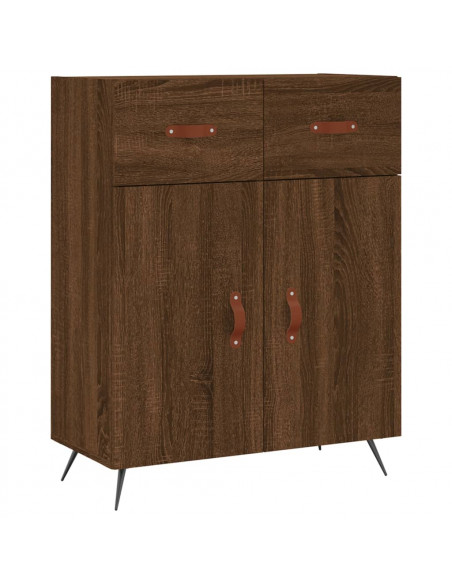 Credenza Rovere Marrone 69,5x34x180 cm in Legno Multistrato