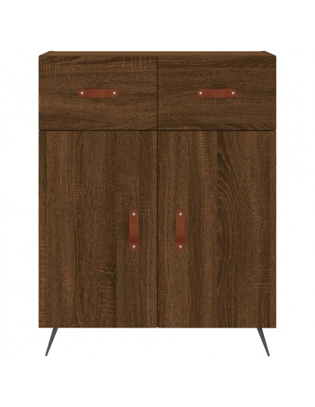Credenza Rovere Marrone 69,5x34x180 cm in Legno Multistrato