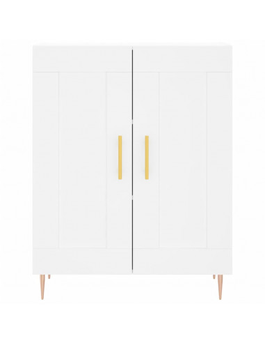Credenza Bianca 69,5x34x180 cm in Legno Multistrato