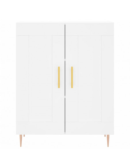 Credenza Bianca 69,5x34x180 cm in Legno Multistrato
