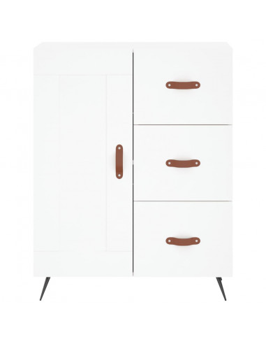 Credenza Bianca 69,5x34x180 cm in Legno Multistrato