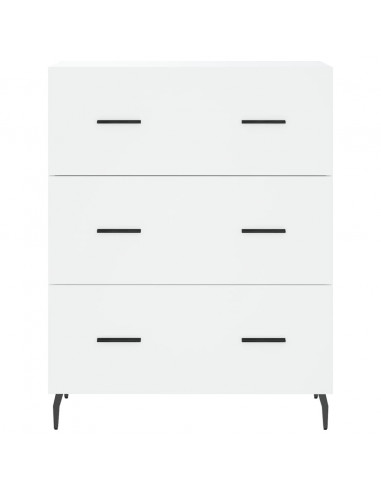 Credenza Bianca 69,5x34x180 cm in Legno Multistrato