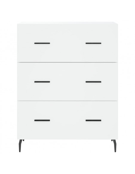 Credenza Bianca 69,5x34x180 cm in Legno Multistrato