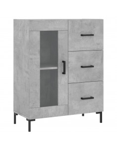 Credenza Grigio Cemento 69,5x34x180 cm in Legno Multistrato 2