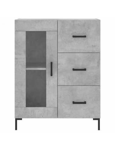 Credenza Grigio Cemento 69,5x34x180 cm in Legno Multistrato
