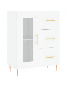 Credenza Bianca 69,5x34x180 cm in Legno Multistrato 2