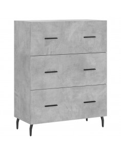 Credenza Grigio Cemento 69,5x34x180 cm in Legno Multistrato 2