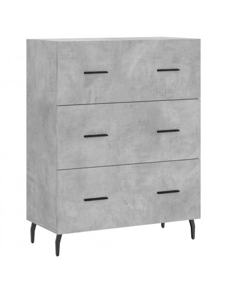 Credenza Grigio Cemento 69,5x34x180 cm in Legno Multistrato
