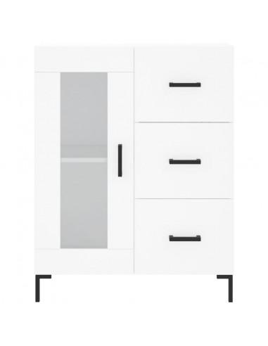 Credenza Bianca 69,5x34x180 cm in Legno Multistrato