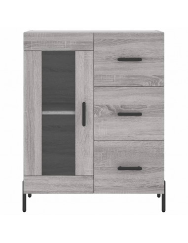 Credenza Grigio Sonoma 69,5x34x180 cm in Legno Multistrato