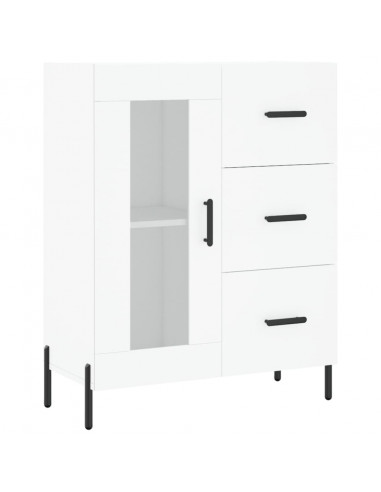 Credenza Bianca 69,5x34x180 cm in Legno Multistrato