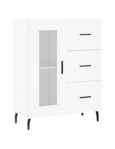 Credenza Bianca 69,5x34x180 cm in Legno Multistrato 2