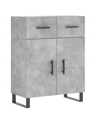 Credenza Grigio Cemento 69,5x34x180 cm in Legno Multistrato