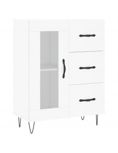 Credenza Bianca 69,5x34x180 cm in Legno Multistrato 2