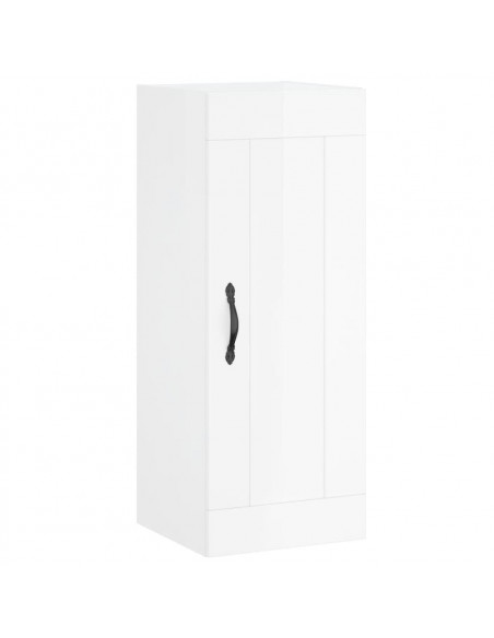 Credenza 34,5x34x180 cm in Legno Multistrato Bianco Lucido