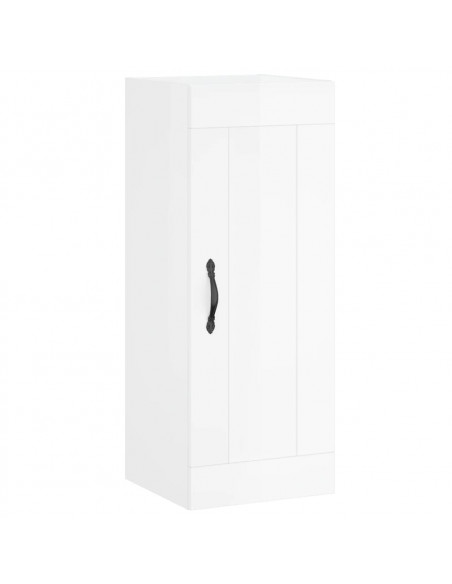 Credenza 34,5x34x180 cm in Legno Multistrato Bianco Lucido