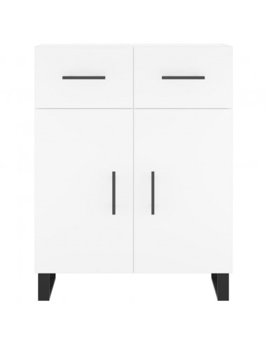 Credenza Bianca 69,5x34x180 cm in Legno Multistrato