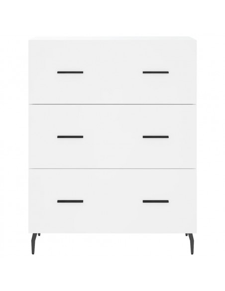 Credenza Bianca 69,5x34x180 cm in Legno Multistrato
