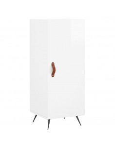 Credenza 34,5x34x180 cm in Legno Multistrato Bianco Lucido 2