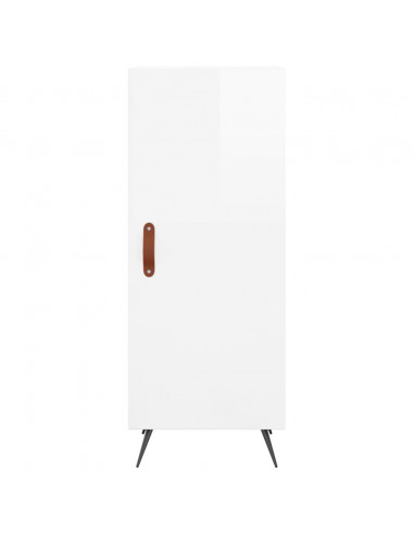 Credenza 34,5x34x180 cm in Legno Multistrato Bianco Lucido