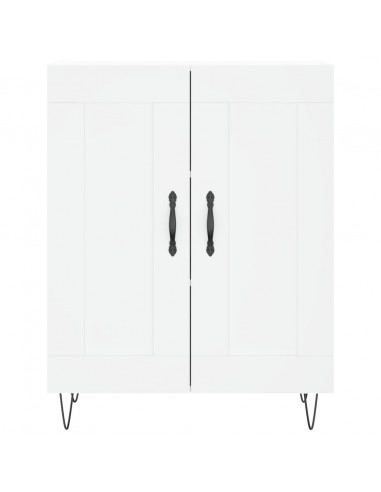 Credenza Bianca 69,5x34x180 cm in Legno Multistrato