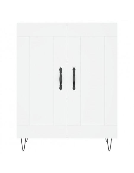 Credenza Bianca 69,5x34x180 cm in Legno Multistrato
