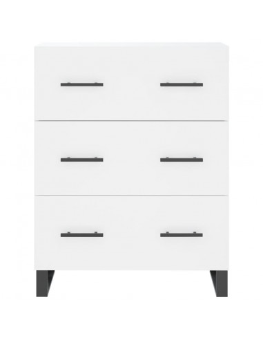 Credenza Bianca 69,5x34x180 cm in Legno Multistrato