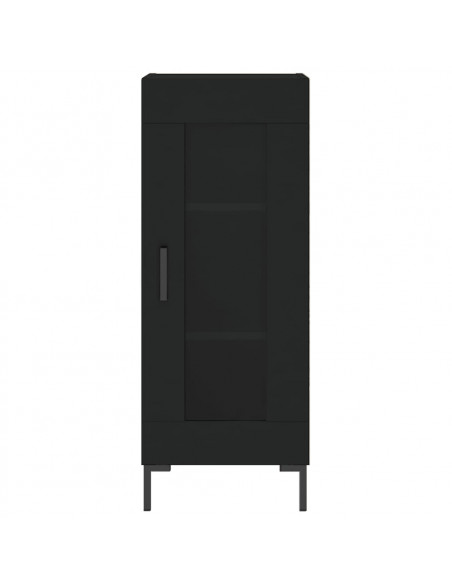 Credenza Nera 34,5x34x180 cm in Legno Multistrato
